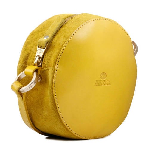 Fred De La Bretoniere Leren Schoudertas Geel fred de la bretoniere kopen in de aanbieding