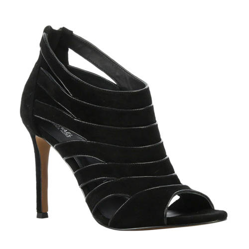 Michael Kors Harper Open Suede Sandalettes Zwart michael kors kopen in de aanbieding Michael Kors Harper Open Suede Sandalettes Zwart michael kors kopen in de aanbieding