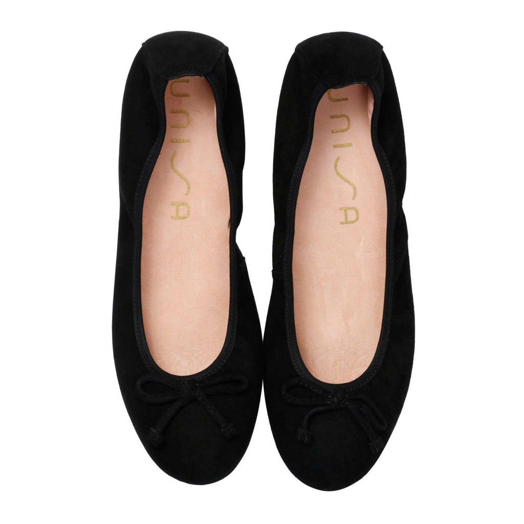 Unisa Acor Na suède ballerina's zwart wehkamp
