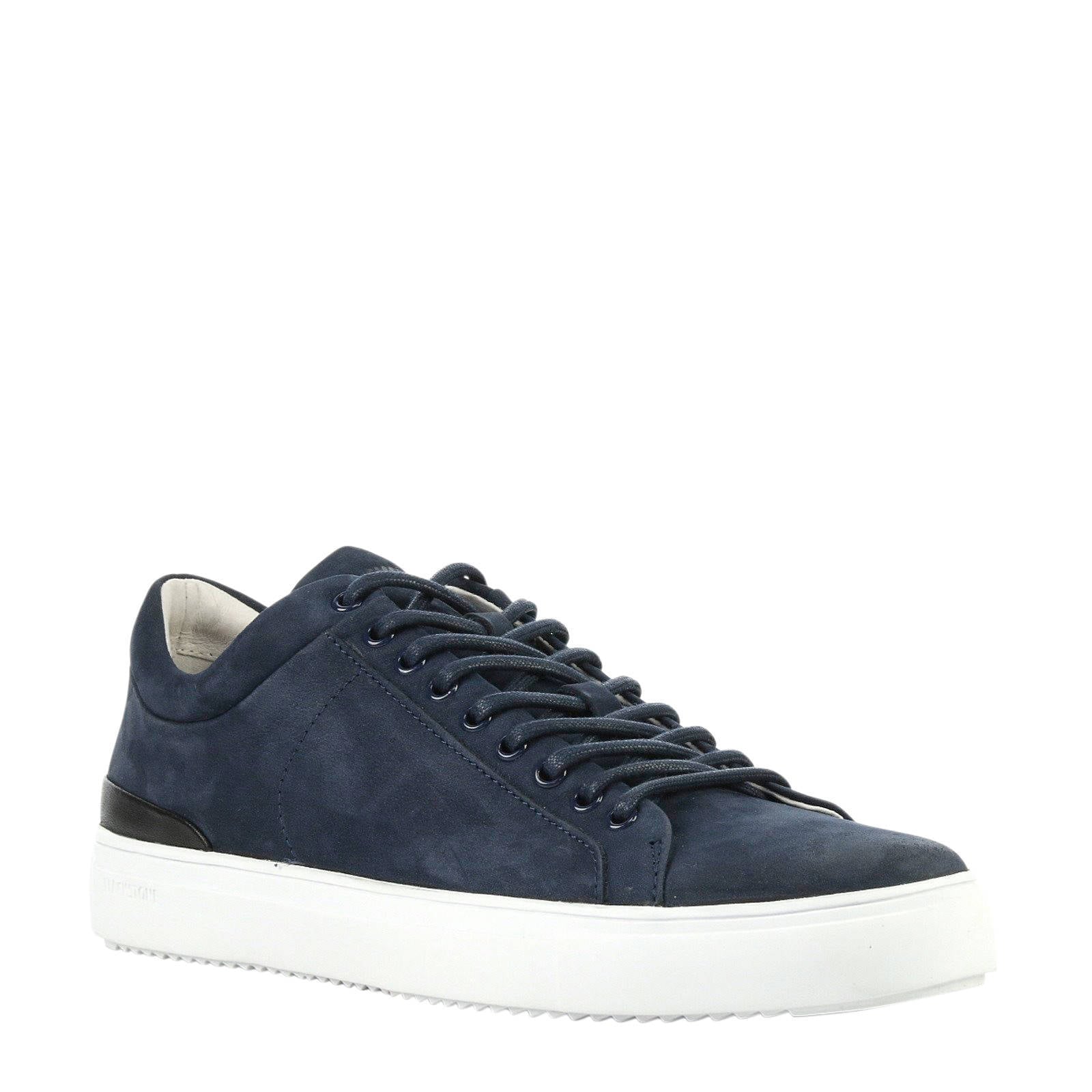 Blackstone Heren Sneakers Blauw nub sok mid sneaker | Van den Assem