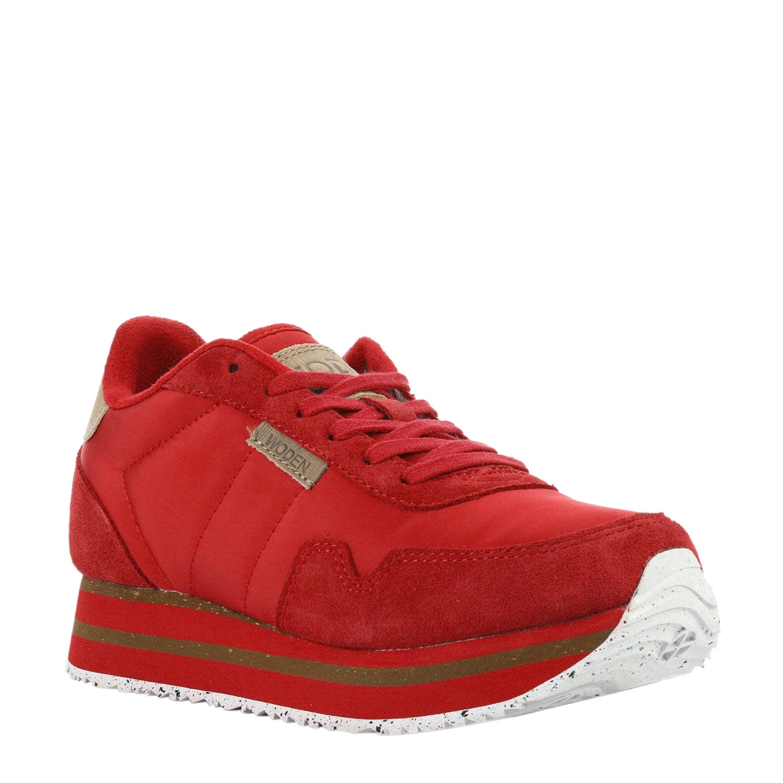 Woden Dames Sneakers Oranje sue/mesh vishuid runner | Van den Assem