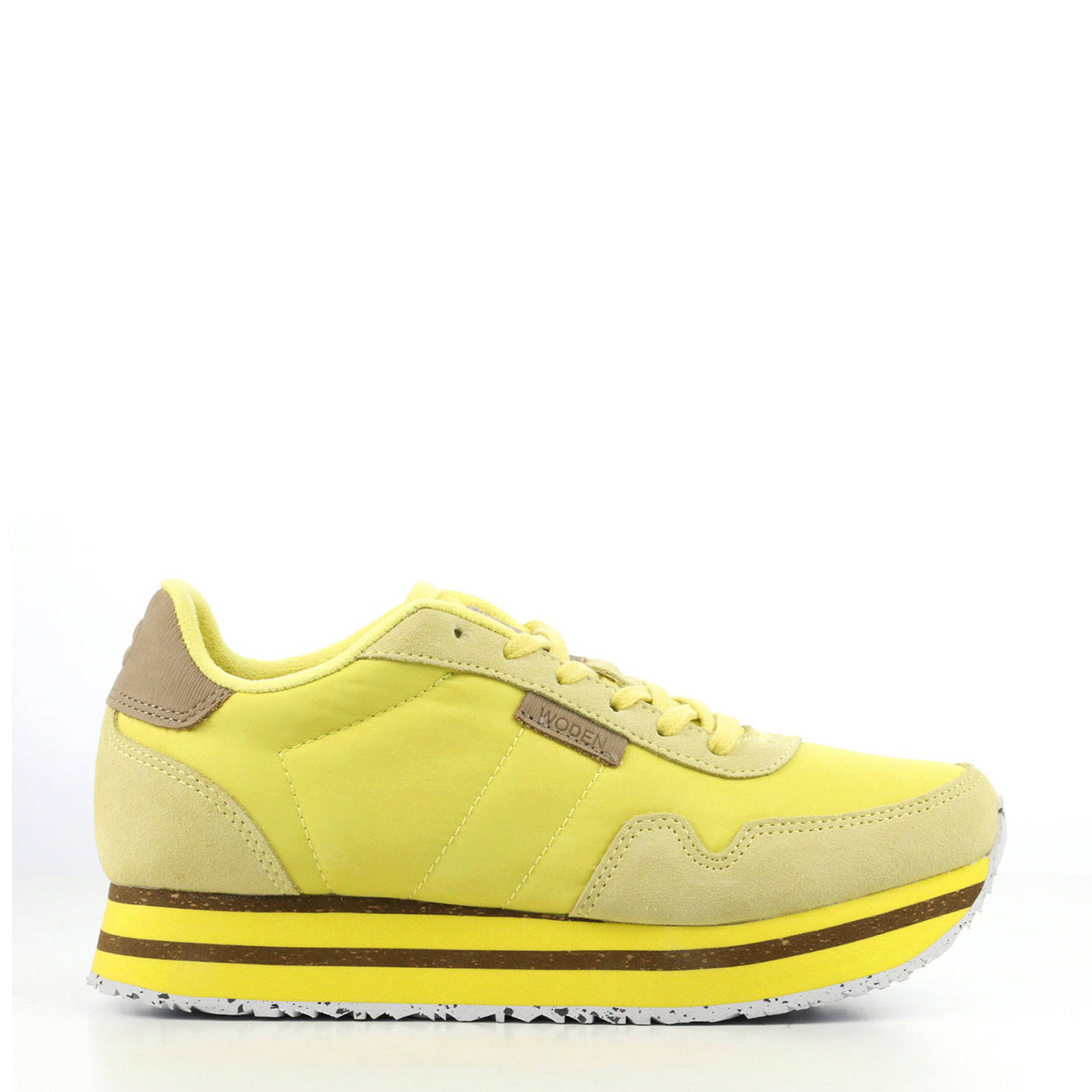 Woden Nora II plateau sneakers geel | wehkamp