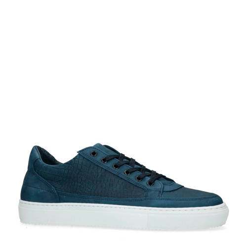 Manfield Nubuck Sneakers Donkerblauw manfield kopen in de aanbieding