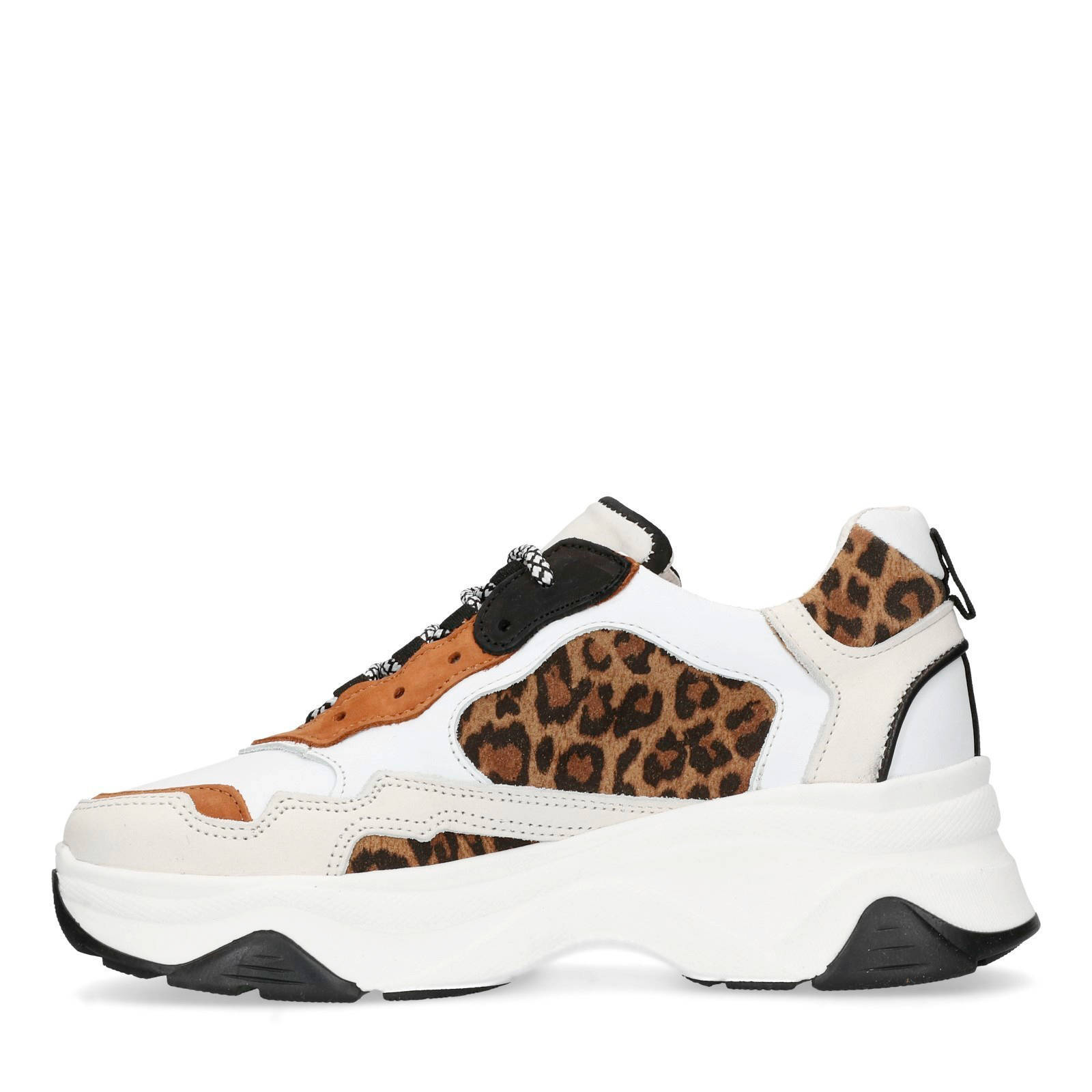 zwarte dad sneakers met panterprint