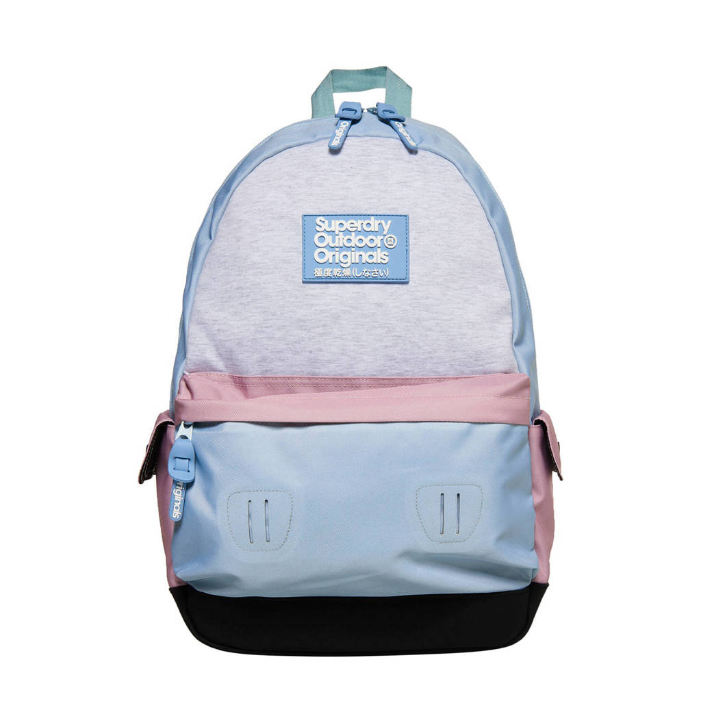 Superdry rugzak Jersey Colourblock Montana, Lichtblauw/roze