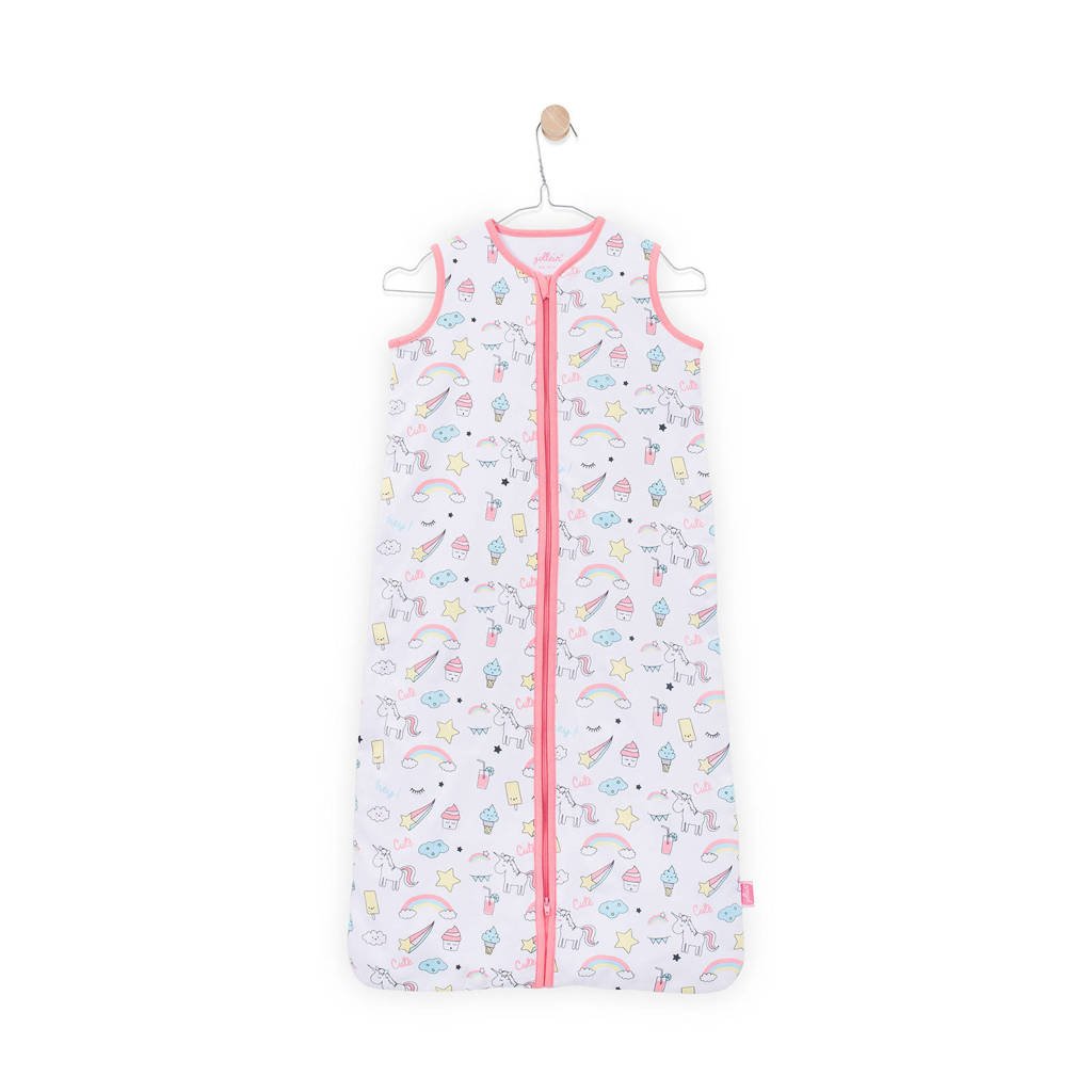 Jollein Unicorn zomer baby slaapzak 70 cm wit/roze
