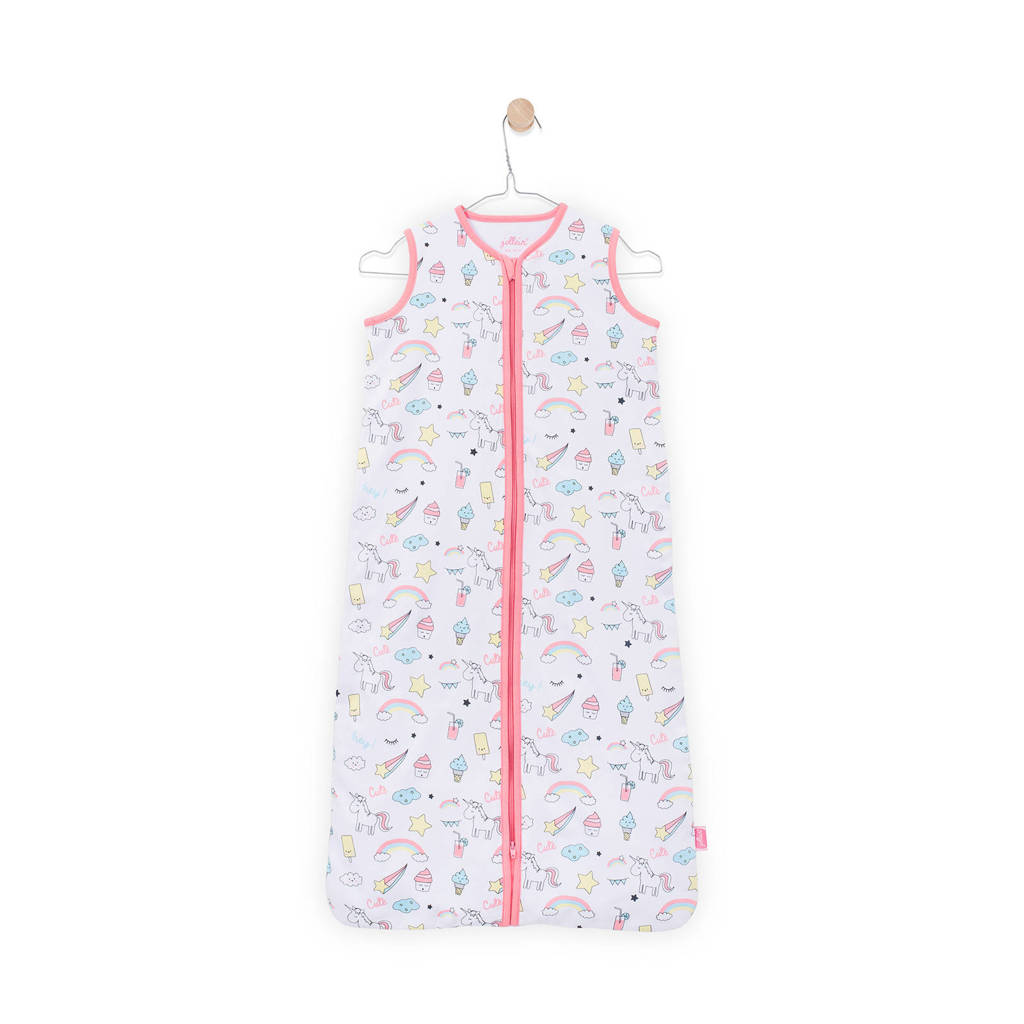 Jollein Unicorn zomer slaapzak 70 cm wit/roze
