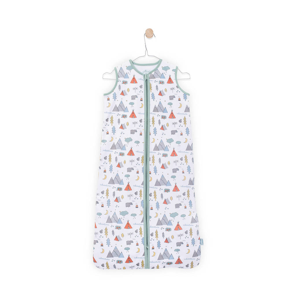 Jollein Outdoor zomer slaapzak 90 cm wit/groen