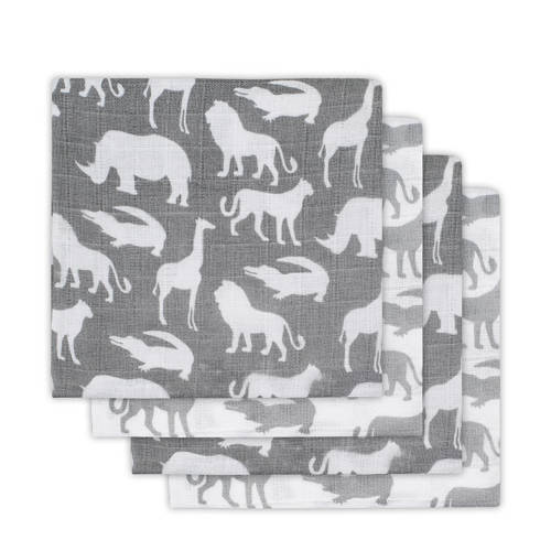 Jollein Safari Hydrofiele Luiers Stone Grey Set Van 4 jollein kopen in de aanbieding