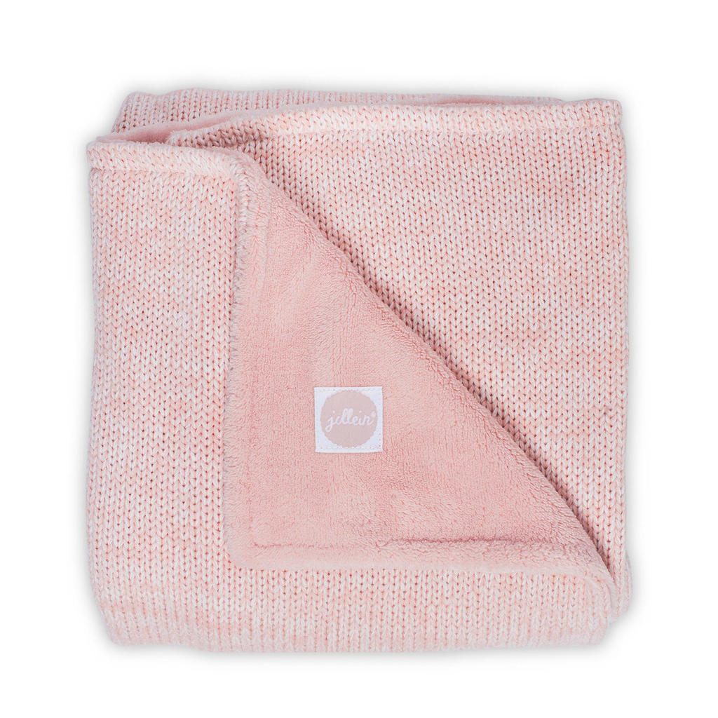 Jollein Melange knit ledikantdeken 100x150 cm soft pink