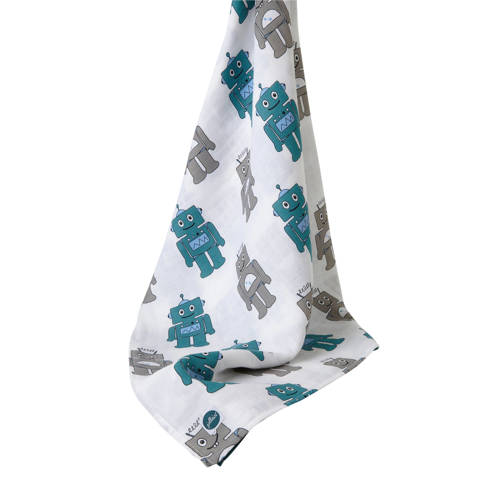 Jollein Robot Teal Hydrofiele Doek Xl 140X200 jollein kopen in de aanbieding Jollein Robot Teal Hydrofiele Doek Xl 140X200 jollein kopen in de aanbieding