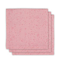 Jollein Mini dots hydrofiele monddoekjes 31x31 cm blush pink - set van 3