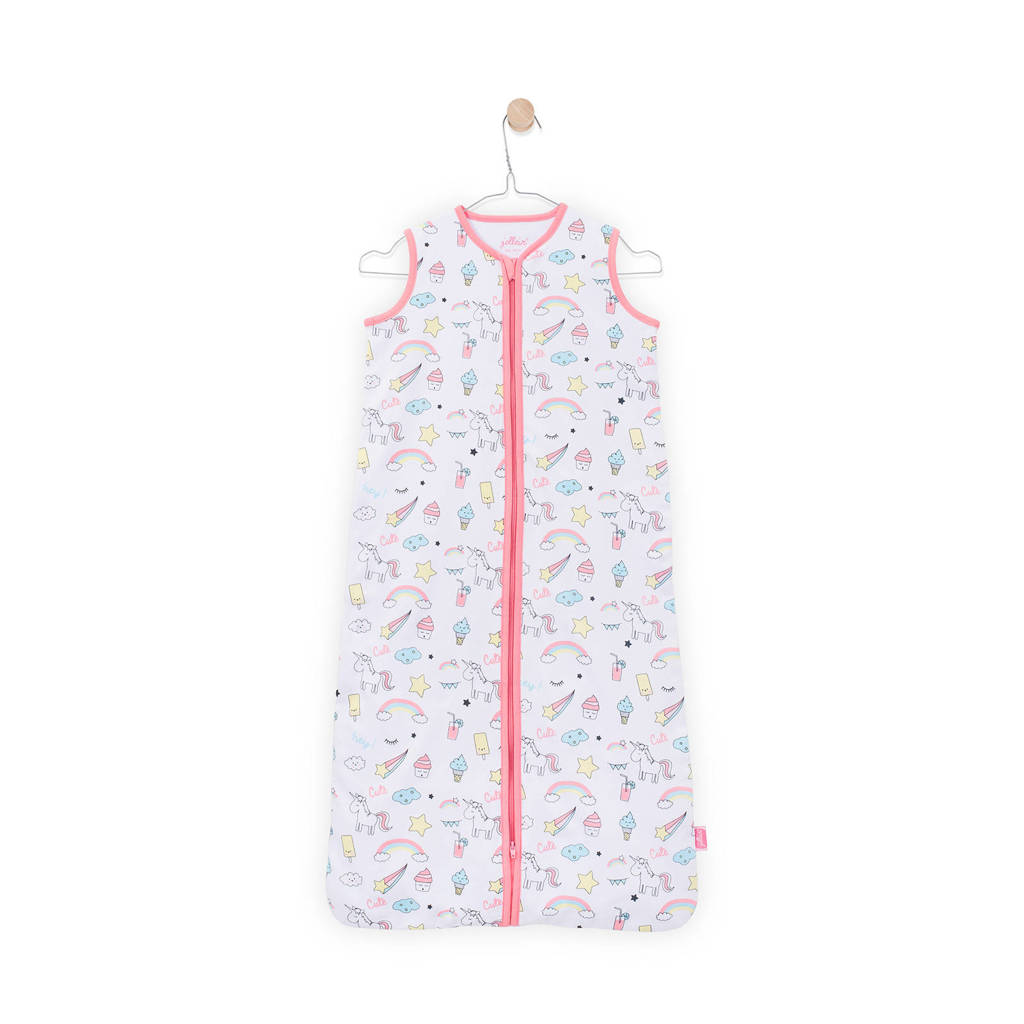 Jollein Unicorn zomer slaapzak 110 cm wit/roze