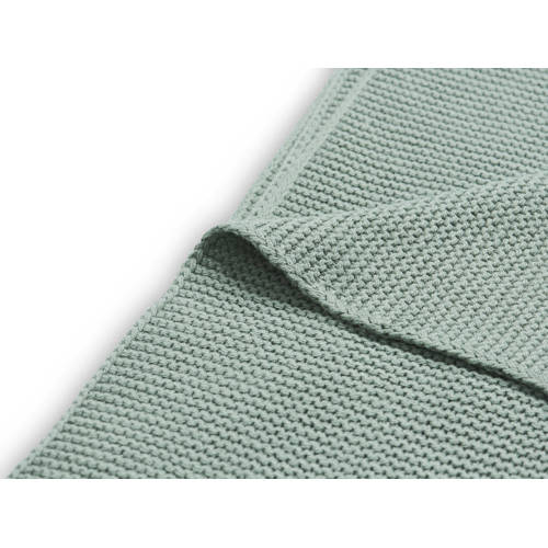 Jollein Basic knit baby ledikantdeken 100x150 cm forest green afbeelding