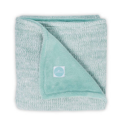 Jollein Melange Knit Ledikantdeken 100X150 Cm Soft Green jollein kopen in de aanbieding