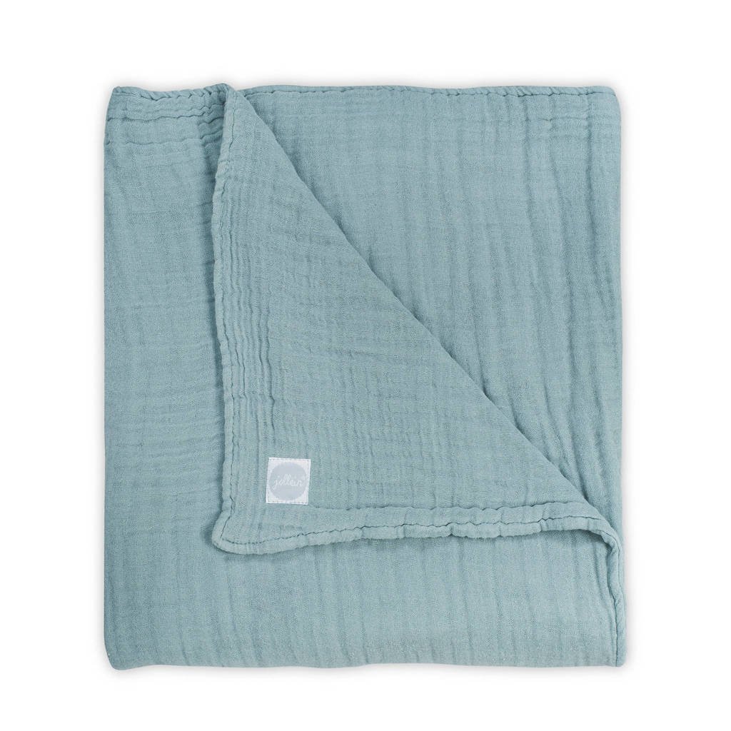 Jollein hydrofiele wrinkled deken 75x100 cm groen, Groen