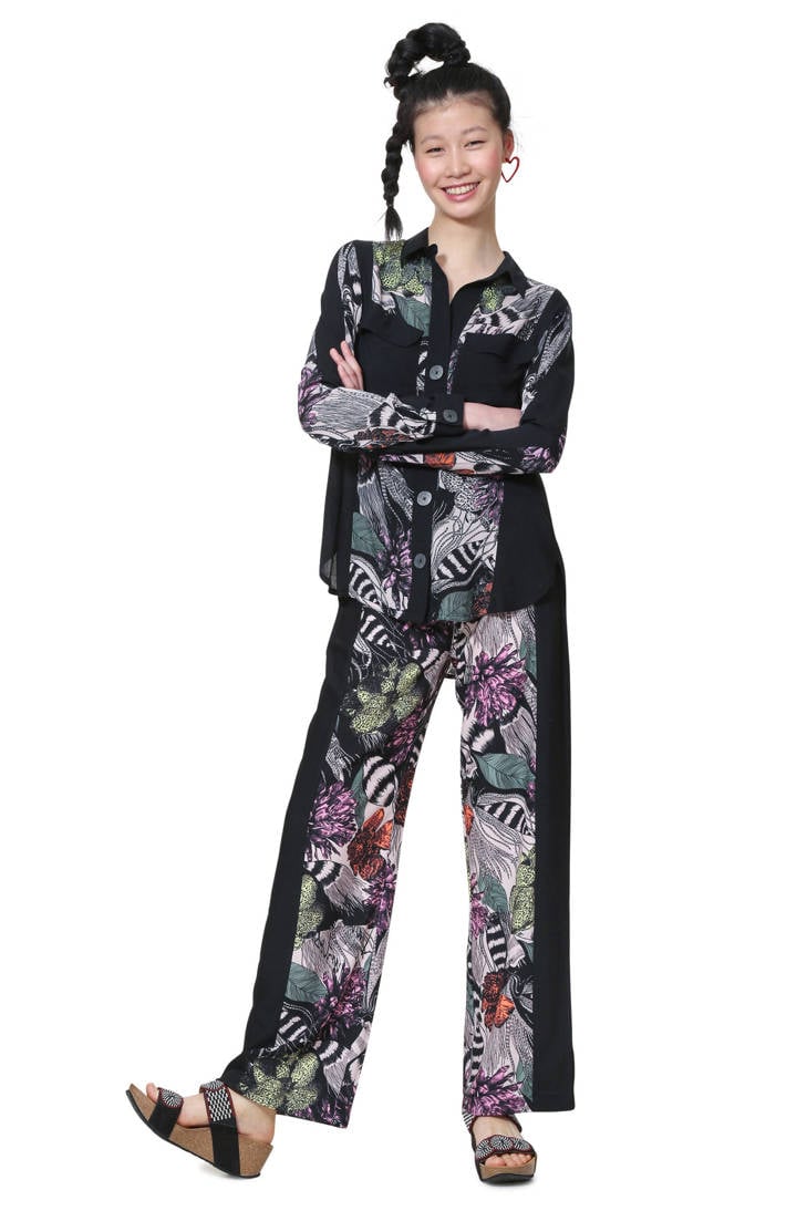print blouse allover Desigual met zwart wpPxtqtgz