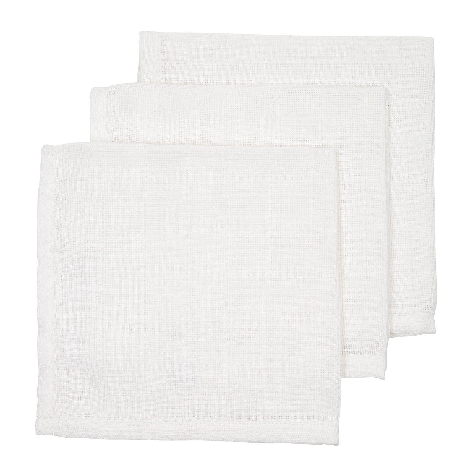 Meyco hydrofiele monddoekjes (set van 3) 30x30 cm uni wit