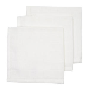 hydrofiele monddoekjes (set van 3) 30x30 cm uni wit