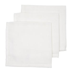 hydrofiele monddoekjes (set van 3) 30x30 cm uni wit