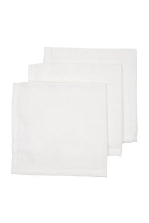 hydrofiele monddoekjes (set van 3) 30x30 cm uni wit