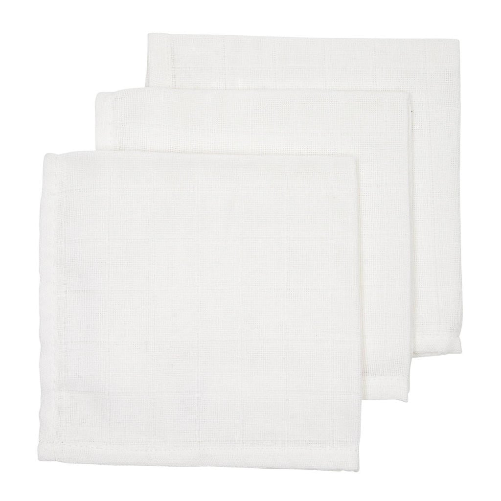 Meyco hydrofiele monddoekjes (set van 3) 30x30 cm uni wit