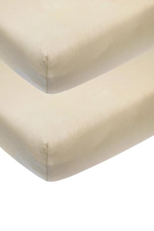 katoenen wieg hoeslaken - 40x80/90 cm sand (set van 2)