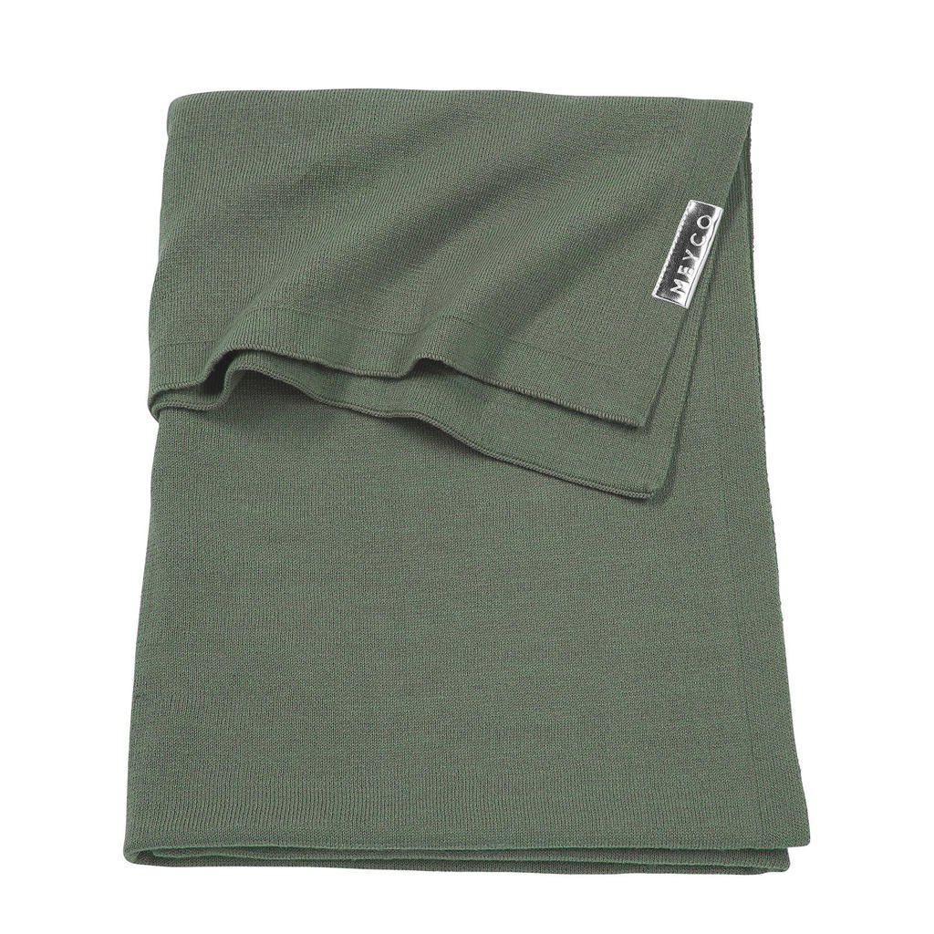 Meyco Knit Basic ledikantdeken 100x150 cm forrest green