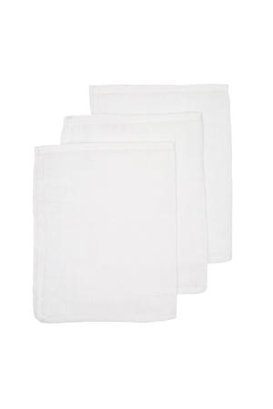 hydrofiele baby washandjes (set van 3) uni wit