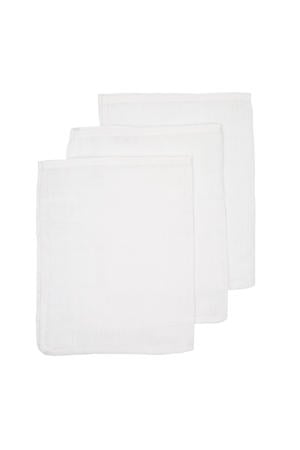 hydrofiele baby washandjes (set van 3) uni wit