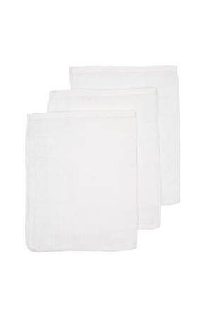 hydrofiele baby washandjes (set van 3) uni wit