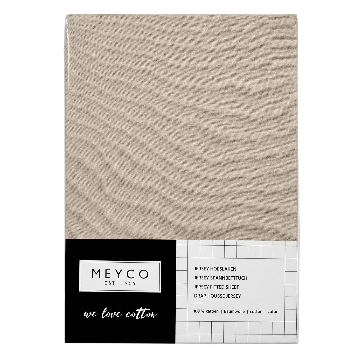 Meyco katoenen ledikant hoeslaken 60x120 cm sand