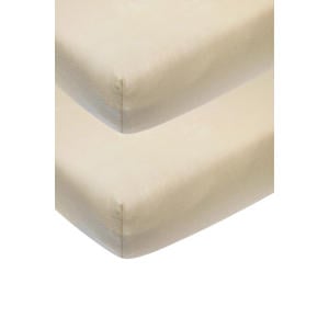 katoenen junior hoeslaken - 70x140/150 cm sand (set van 2)