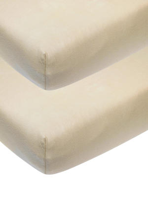 katoenen junior hoeslaken - 70x140/150 cm sand (set van 2)