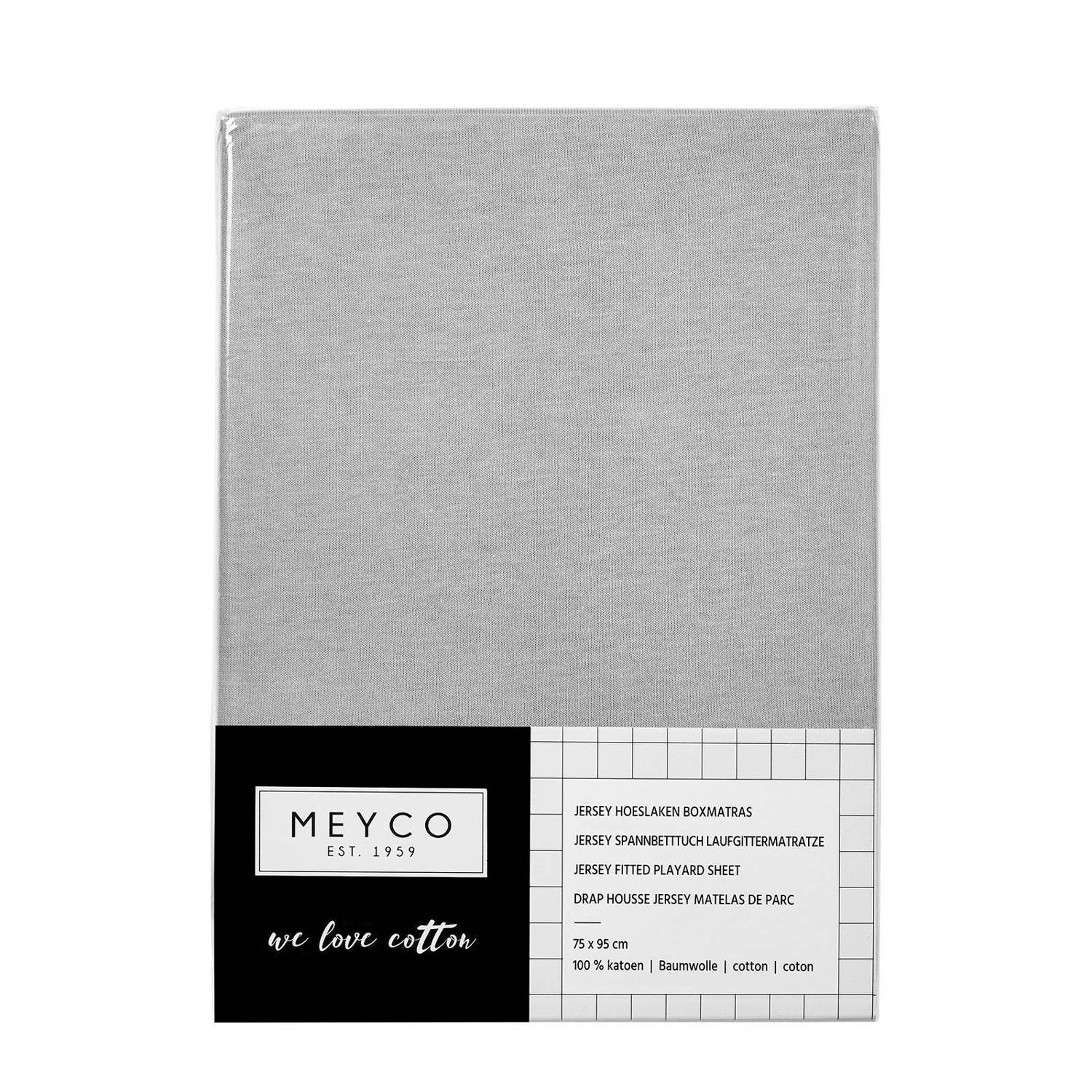 Meyco hoeslaken boxmatras 75x95 cm lichtgrijs
