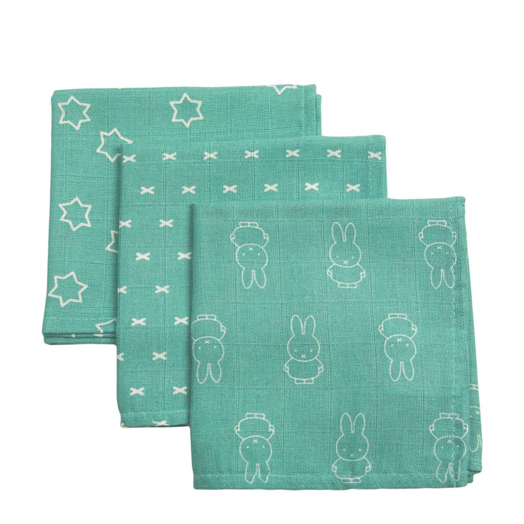 nijntje hydrofiel monddoekje Smile - set van 3, Groen