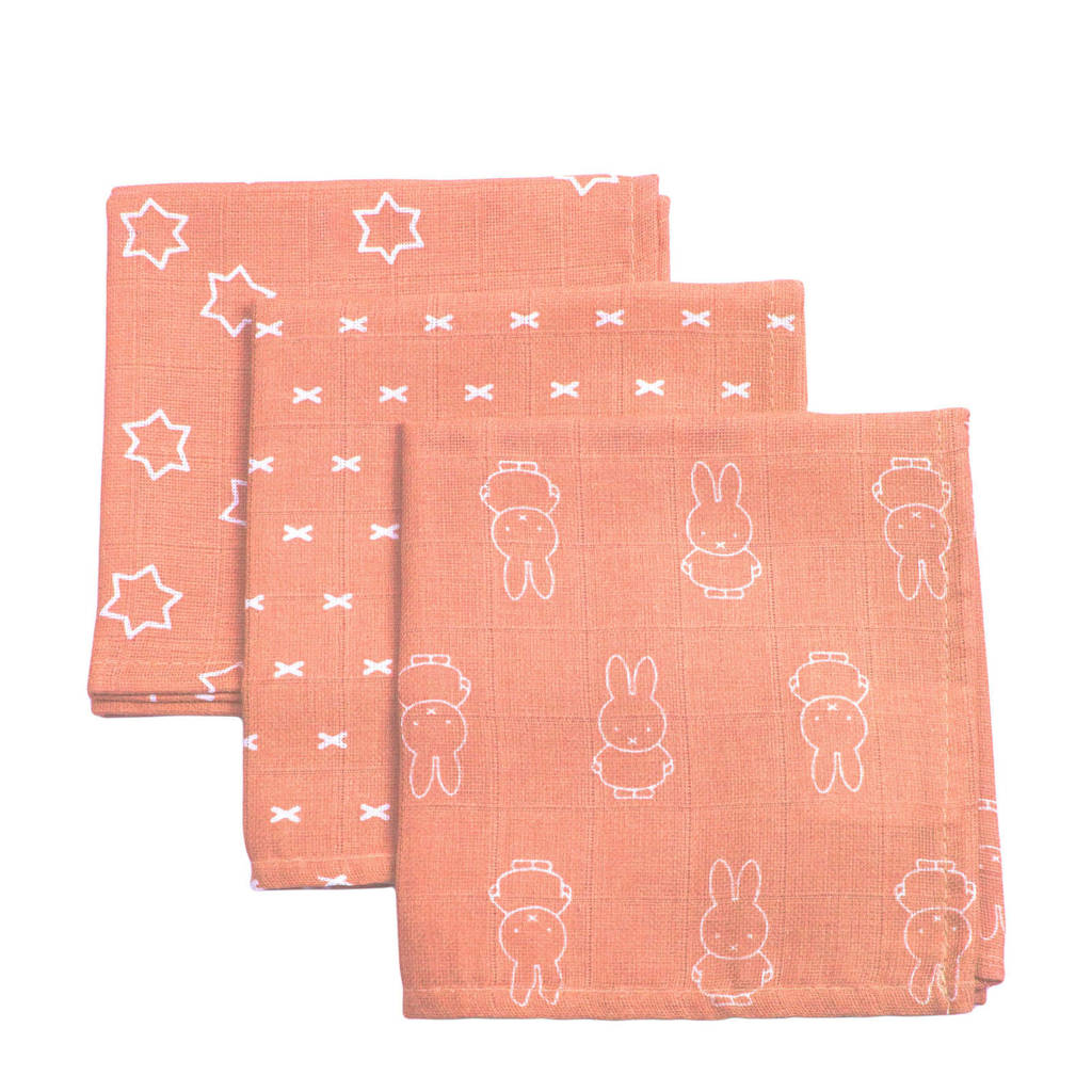 nijntje hydrofiel monddoekje Smile - set van 3, Roze