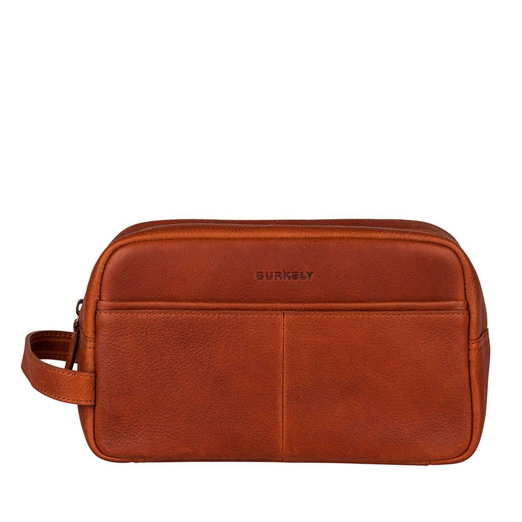 BURKELY leren toilettas Antique Avery cognac