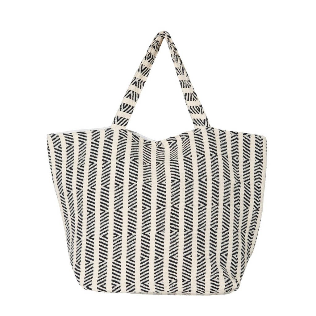 PIECES shopper zwart, Zwart/wit