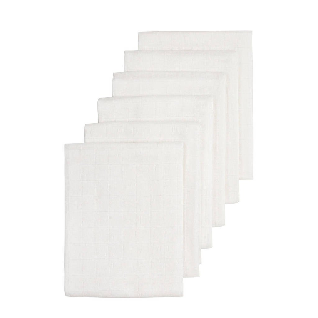 Meyco hydrofiele doek 70x70 cm wit - set van 6, Wit