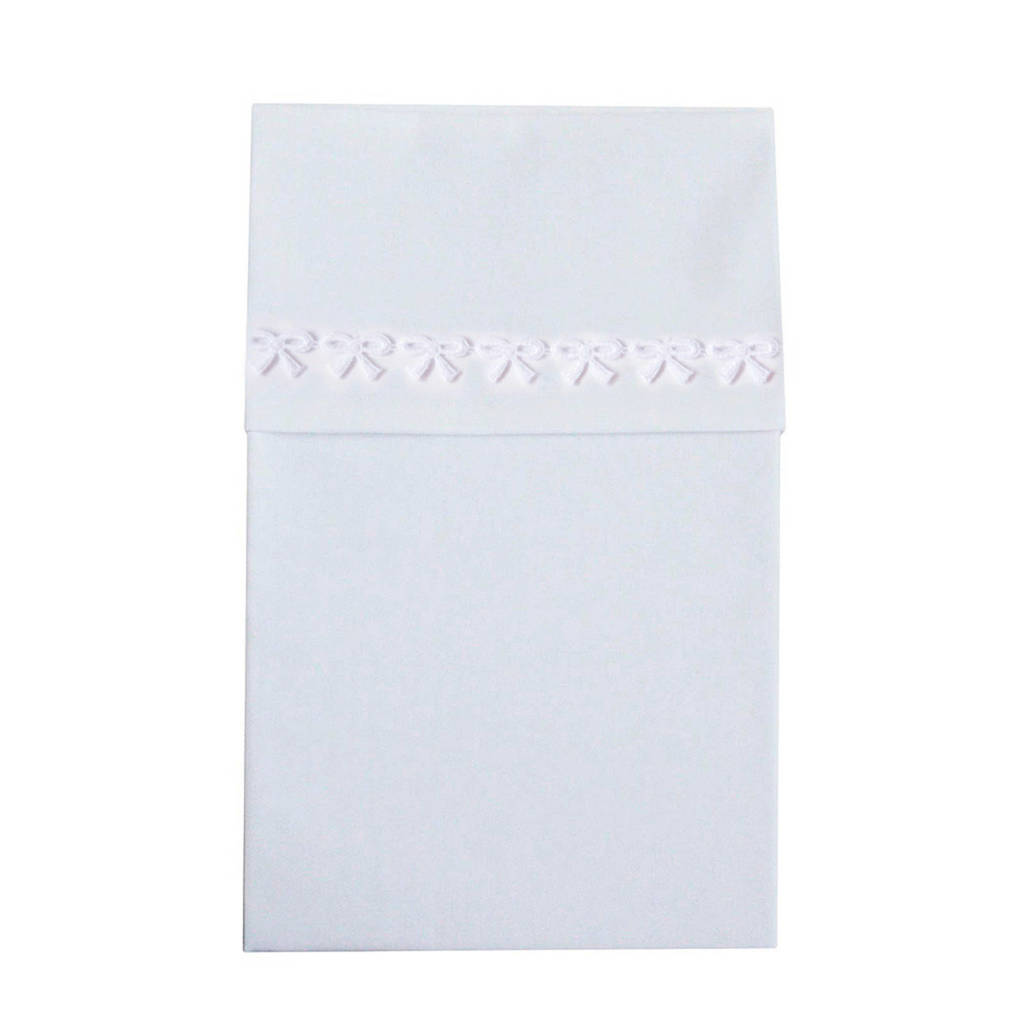 Cottonbaby strikjes ledikantlaken 120 x 150 cm wit, Wit