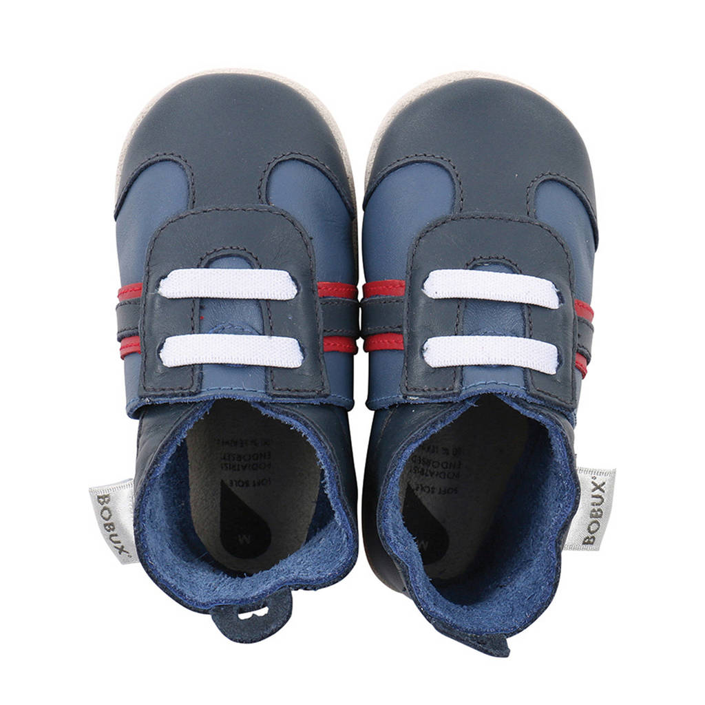Bobux leren baby slofjes blauw, Donkerblauw/blauw