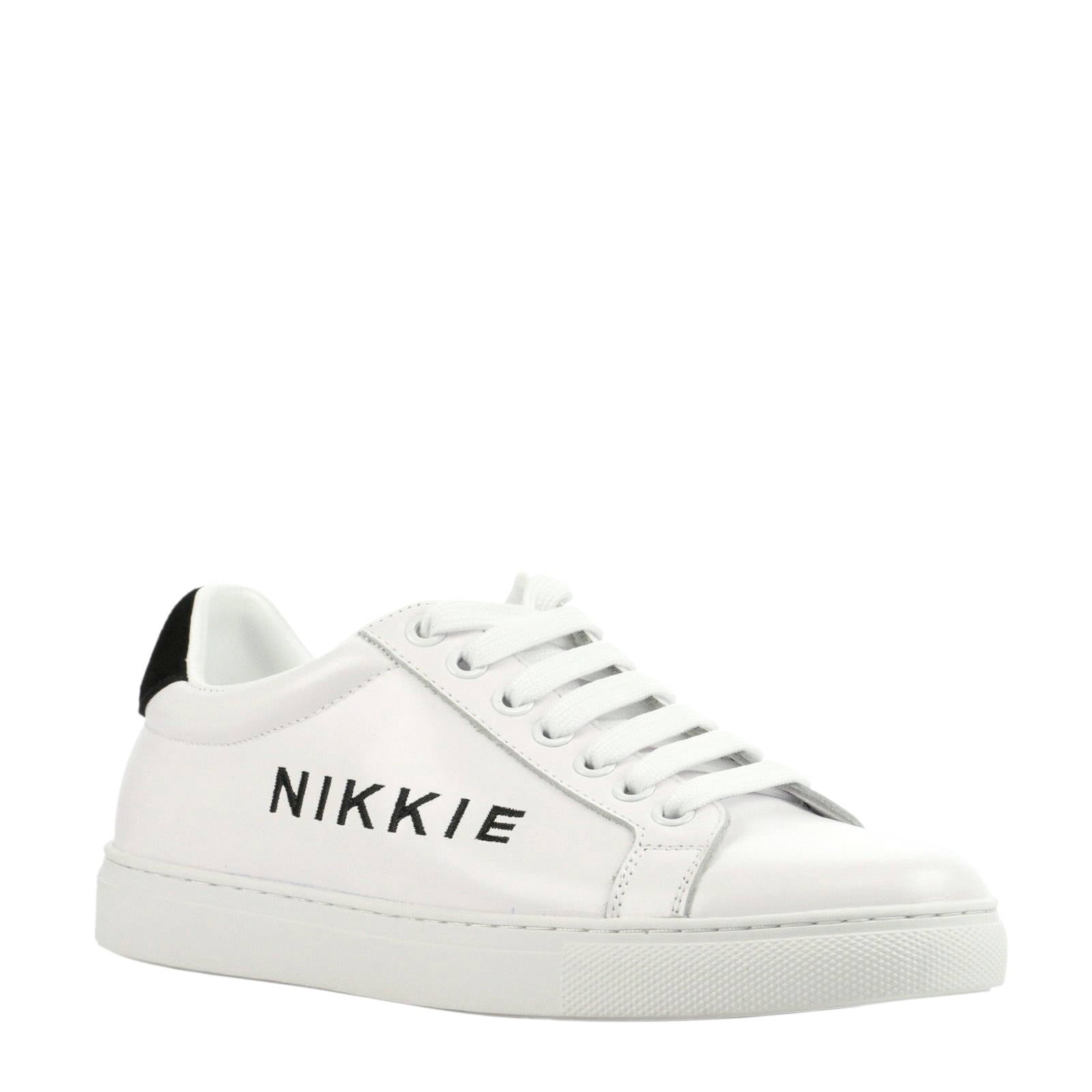NIKKIE leren sneakers wit | wehkamp