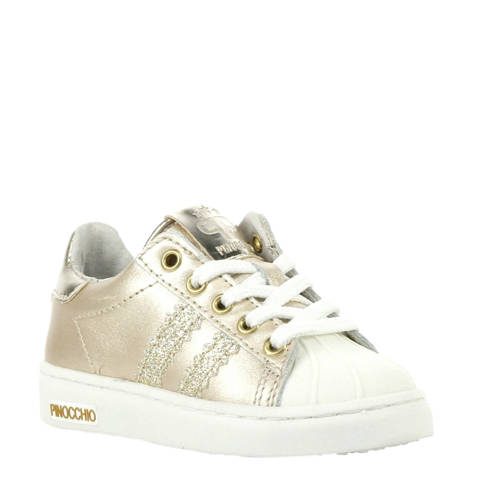 Pinocchio Leren Sneakers Goud pinocchio kopen in de aanbieding