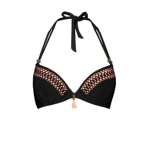 Hunkemoller Mix Match Push Up Beugel Bikinitop Zwartroze hunkemoller kopen in de aanbieding