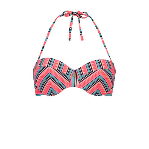 Hunkemoller Mix Match Push Up Strapless Bikinitop Met All Over Print Roze hunkemoller kopen in de aanbieding