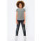 Coolcat T-shirt met ribbels grijs