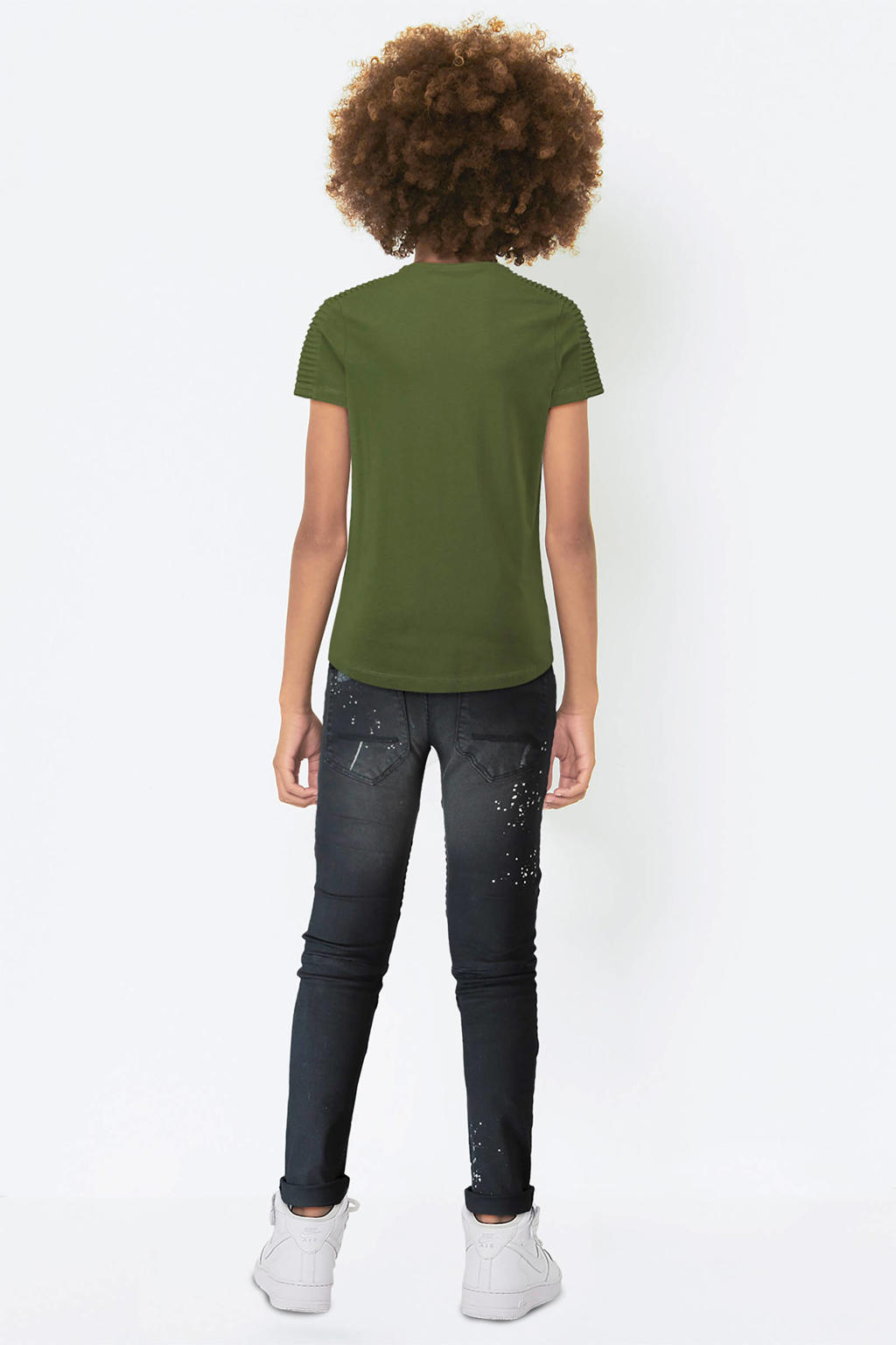Coolcat T-shirt met ribbels groen