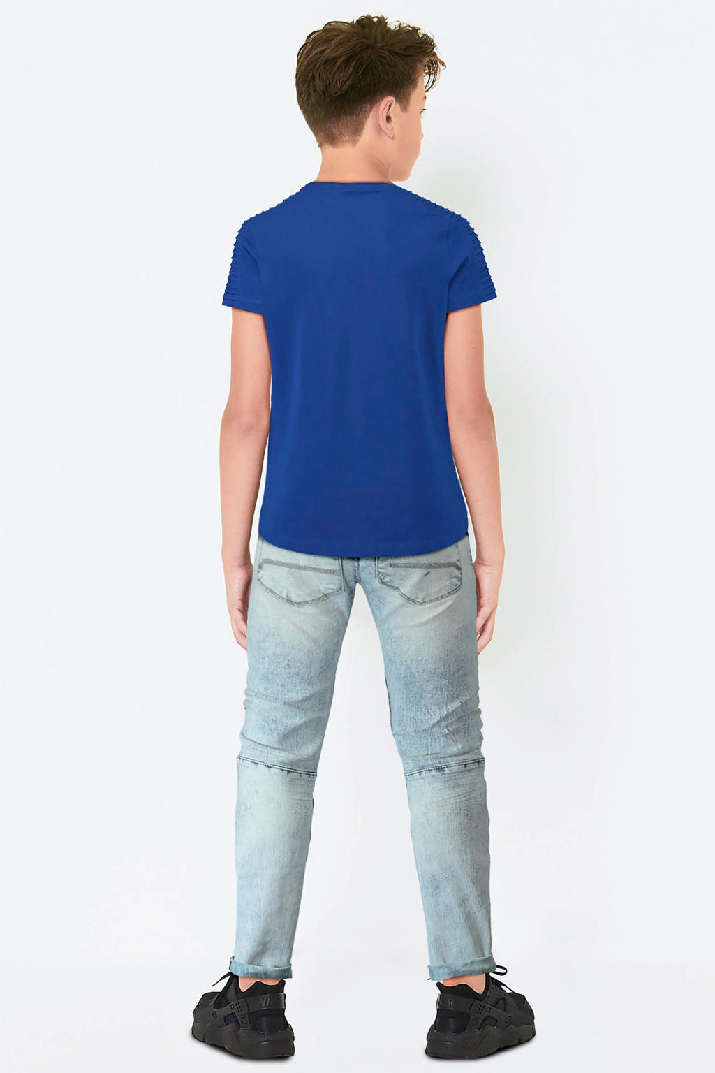Coolcat T-shirt met ribbels blauw