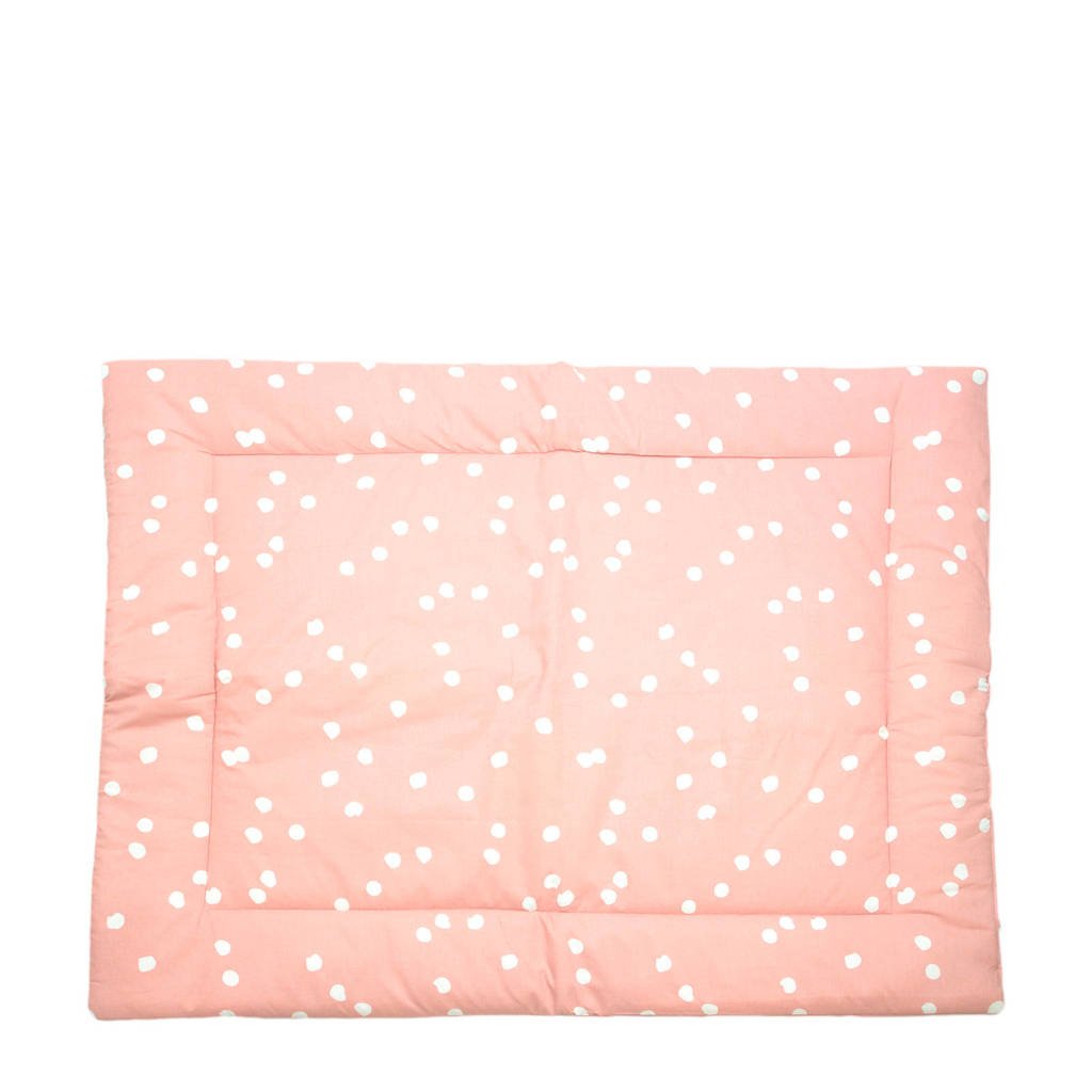 Briljant Baby boxkleed spots grey pink 80x100 cm, Roze